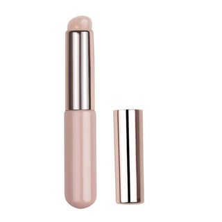 Silicone Lip Brush Round Head Lip Brushes Applicator with Cover, Fingerlike Silicone Lip Brush, Multi-purpose Makeup Brush Reusable Silicone Makeup Brush Beauty Tool for Lip Gloss (Pink)